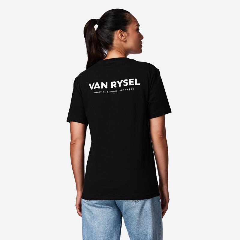 Tricou bumbac lifestyle Van Rysel Logo Negru