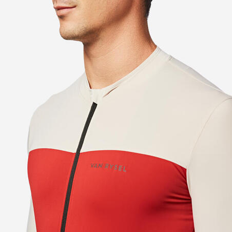 Джерсі чоловіче Endurance 2 для велоспорту червоне/бежеве