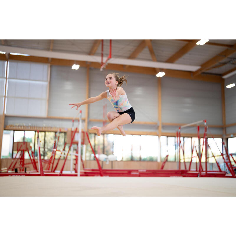 Body fără mâneci pentru gimnastică Alb Fete