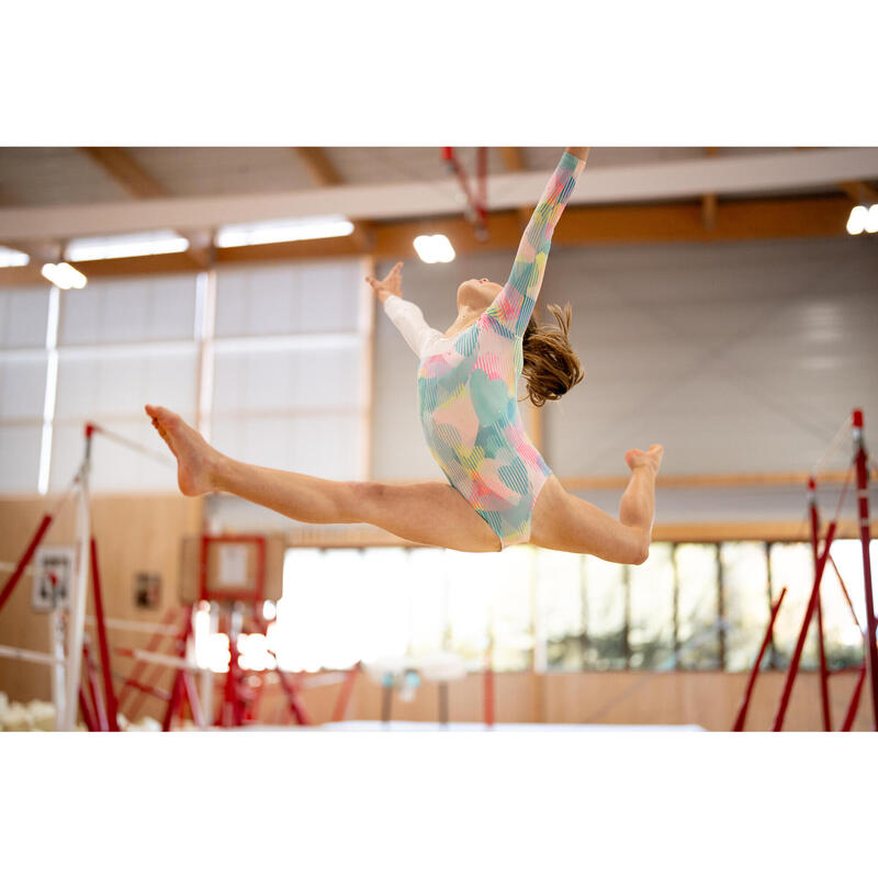 Body Gimnastică feminină cu mâneci lungi Turcoaz Fete