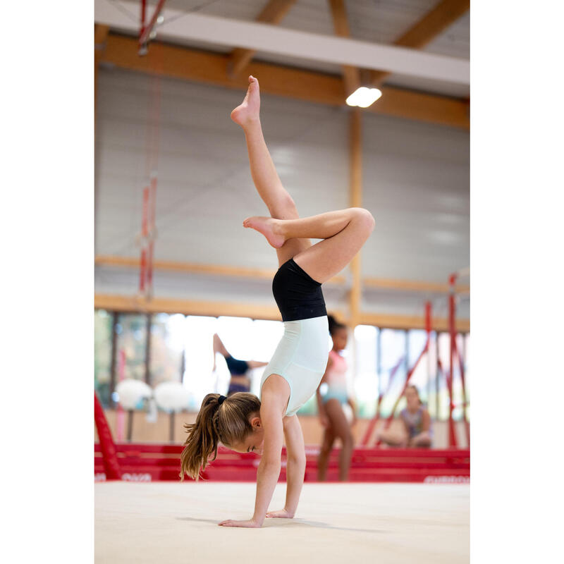 Body de gimnastică cu guler rotund Verde Fete