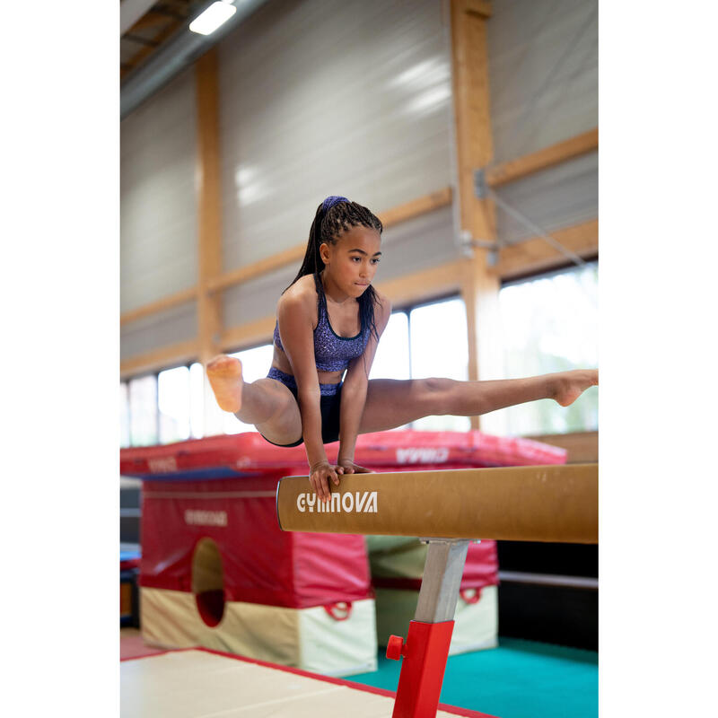 Şort Gimnastică cu imprimeu Negru-Mov Fete