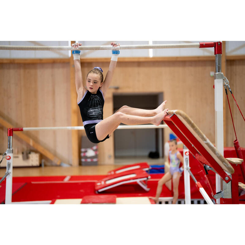 Body de gimnastică extensibil Negru-Mov Fete