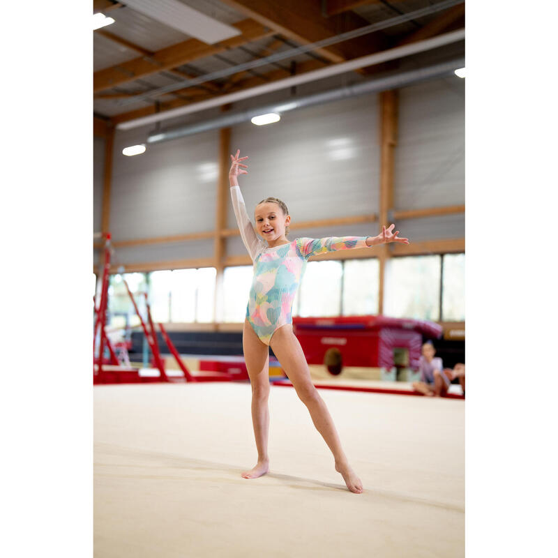 Body Gimnastică feminină cu mâneci lungi Turcoaz Fete
