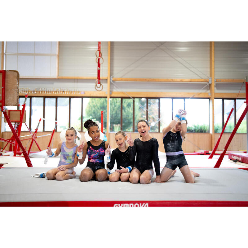 Body de gimnastică fără mâneci, multicolor și negru, fete