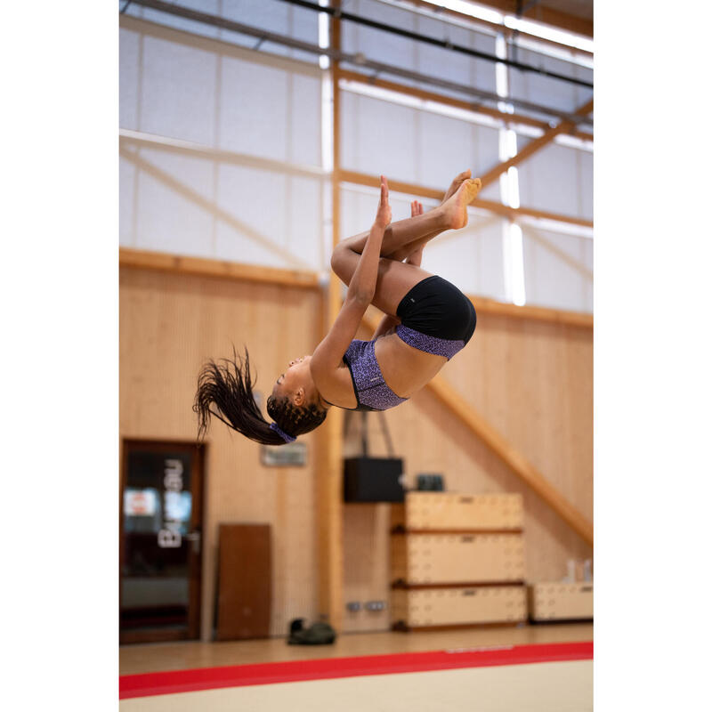 Bustieră Gimnastică cu imprimeu Negru-Mov Fete
