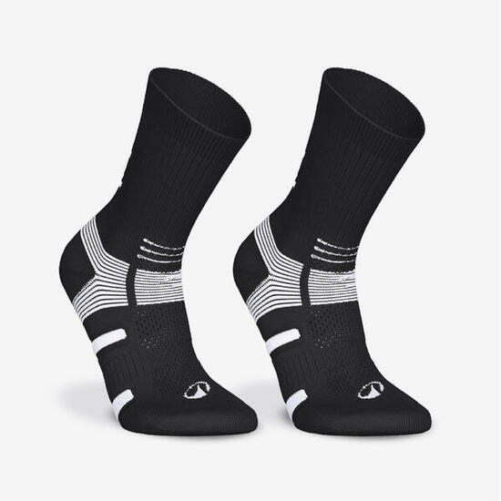 Chaussettes de handball MID lot de 2 paires adulte, HB500 noir