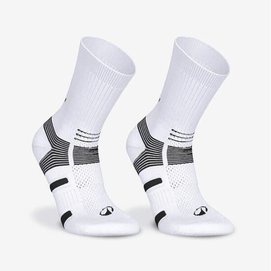 Chaussettes de handball MID lot de 2 paires adulte, HB500 blanc