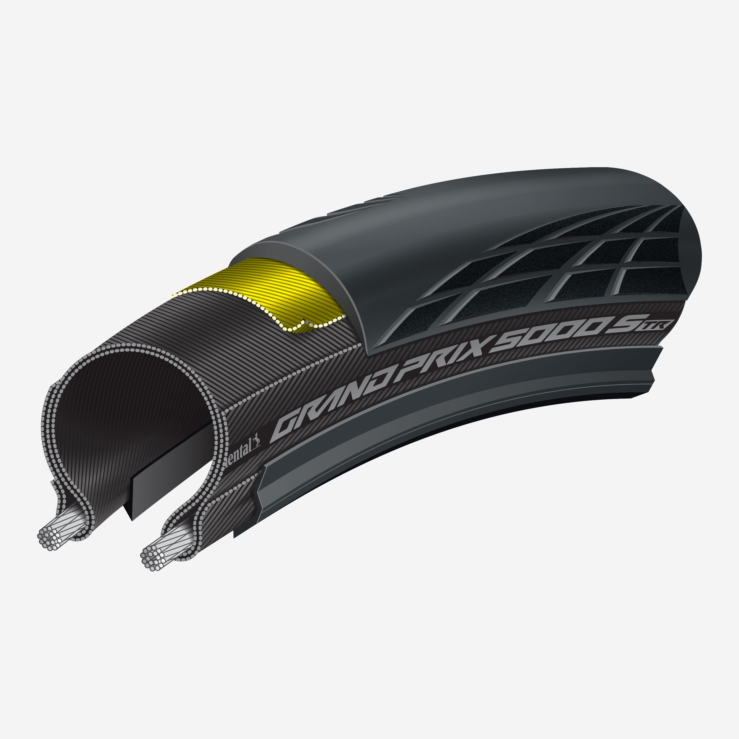 Pneu route Tubeless Ready - Grand Prix 5000 S TR 700x25 noir 2/2