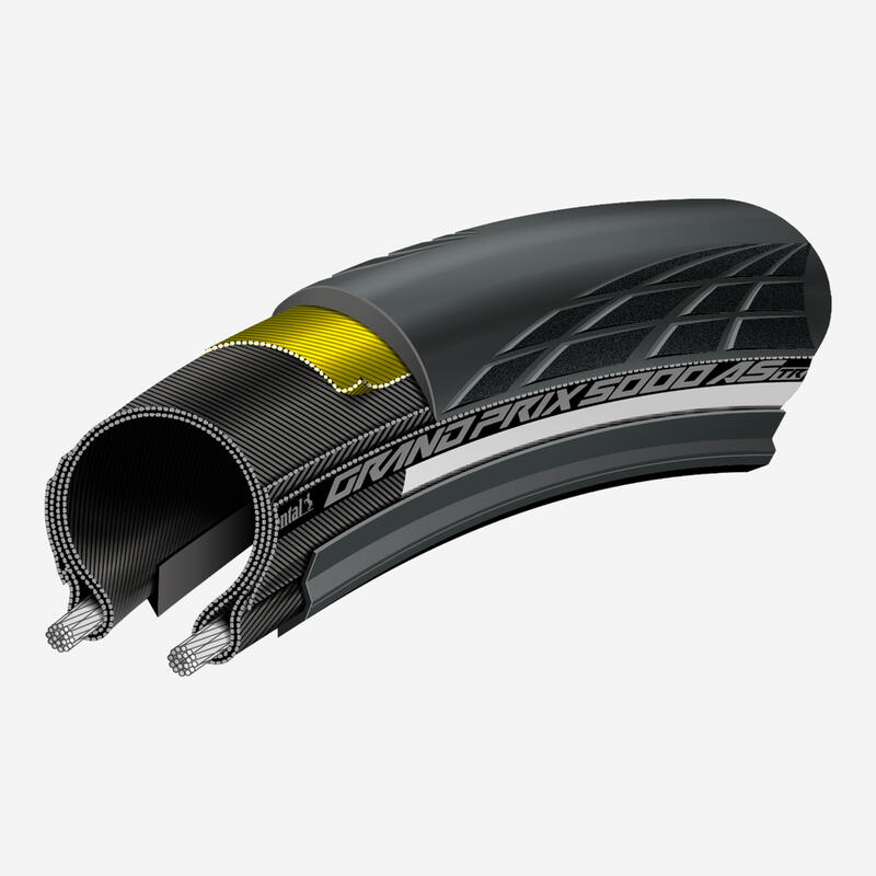 Cauciuc șosea Tubeless Ready - Grand Prix 5000 AllSeason TR 700x28 Negru