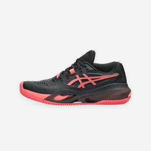 Zapatillas de tenis tierra batida mujer, Gel Resolution X negro rosa
