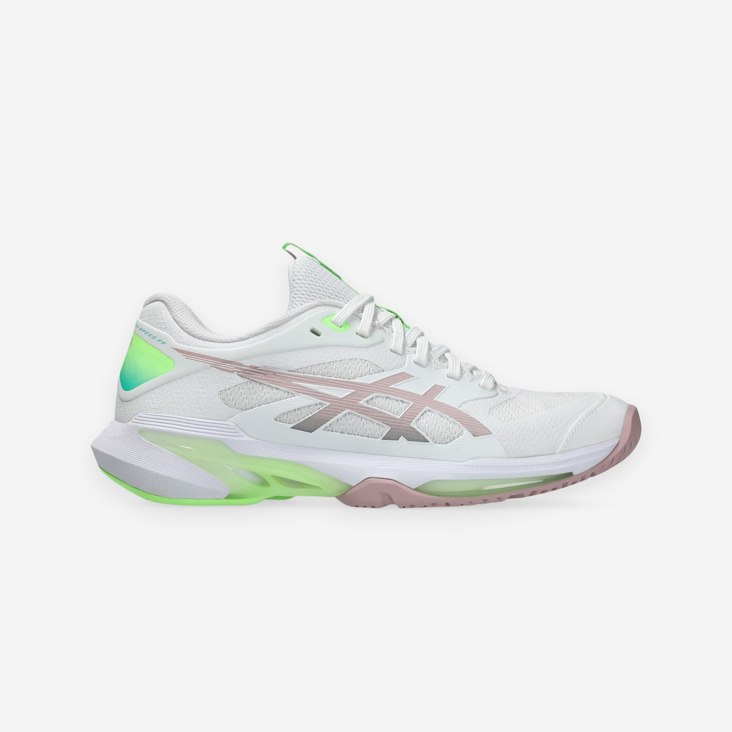 Chaussures de tennis multicourt femme, Solution Speed FF 4 blanc rose vert 8/8
