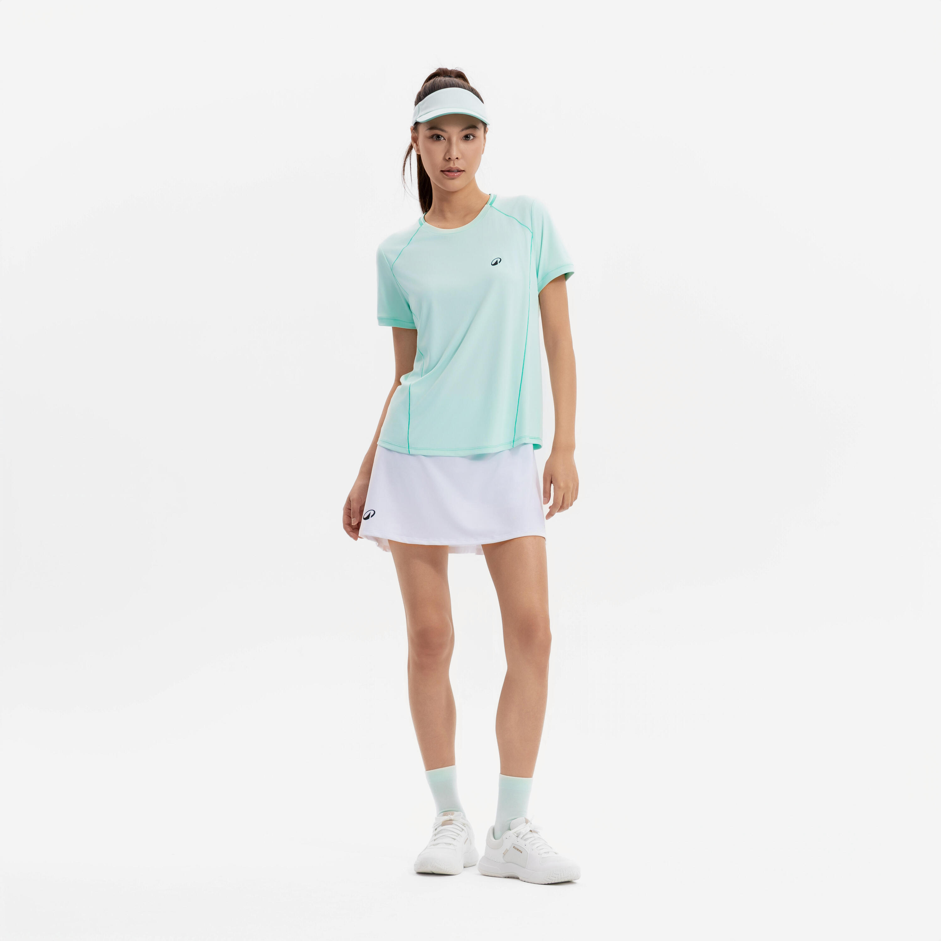 Damen Tennis T-Shirt Rundhals - Dry grün 2/5