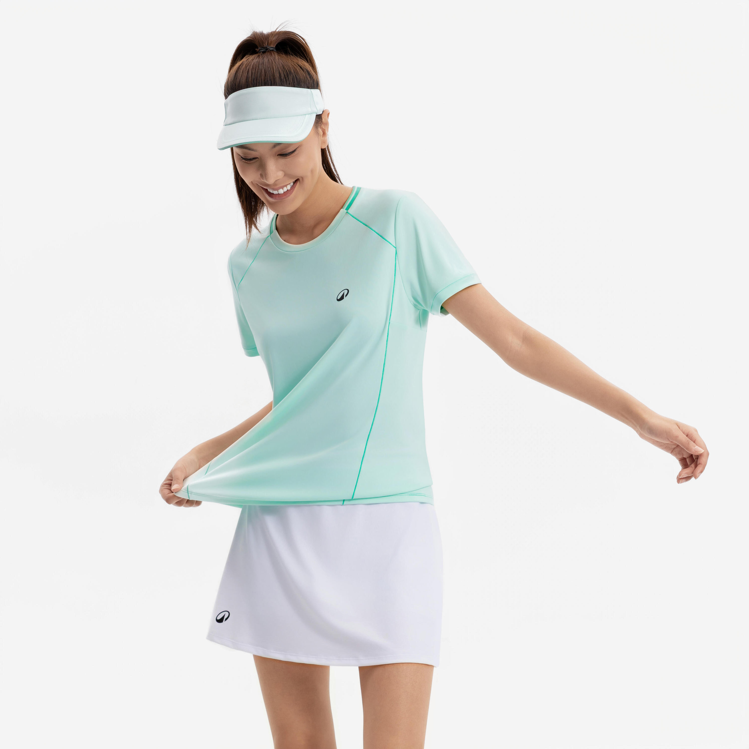 Damen Tennis T-Shirt Rundhals - Dry grün 5/5