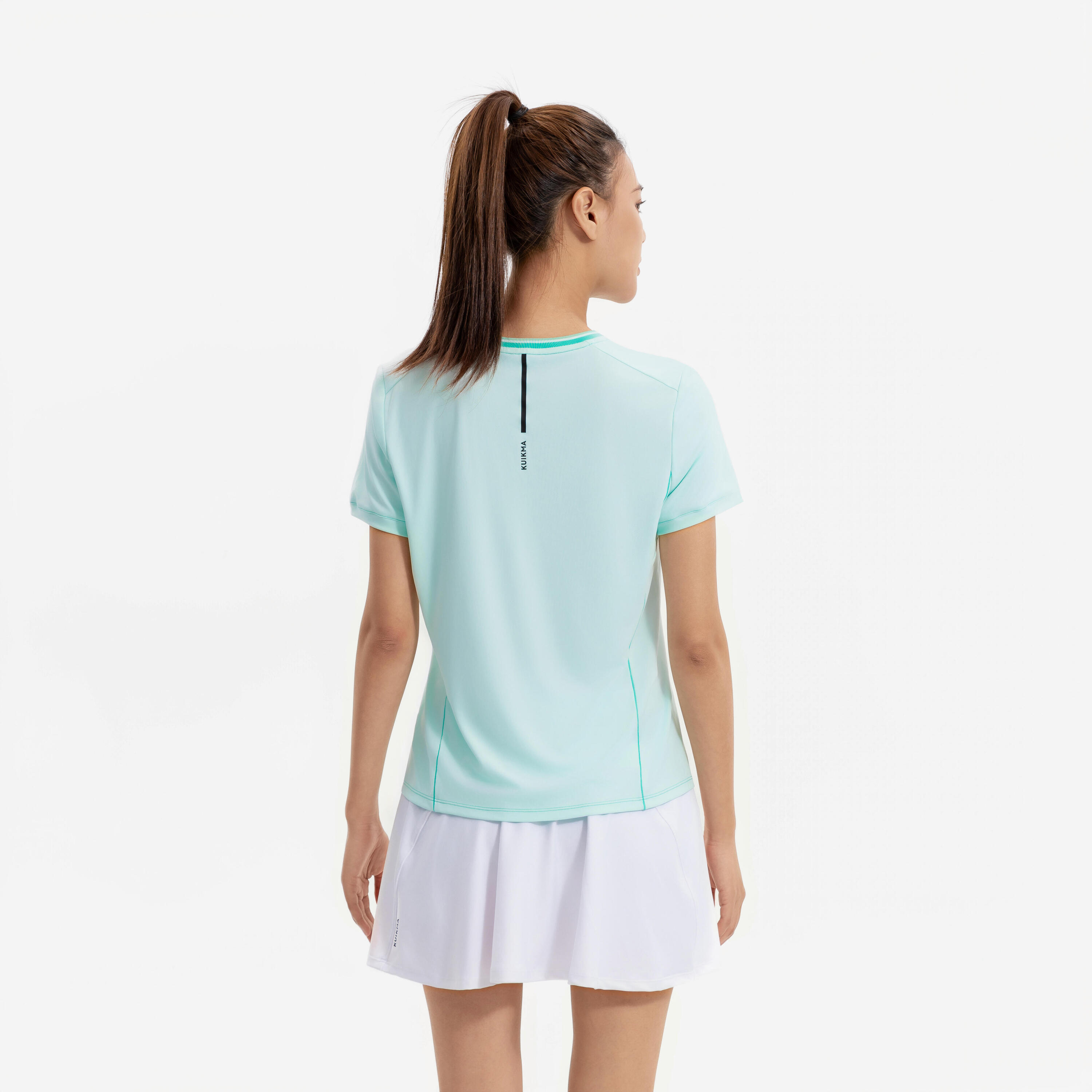 Damen Tennis T-Shirt Rundhals - Dry grün 4/5