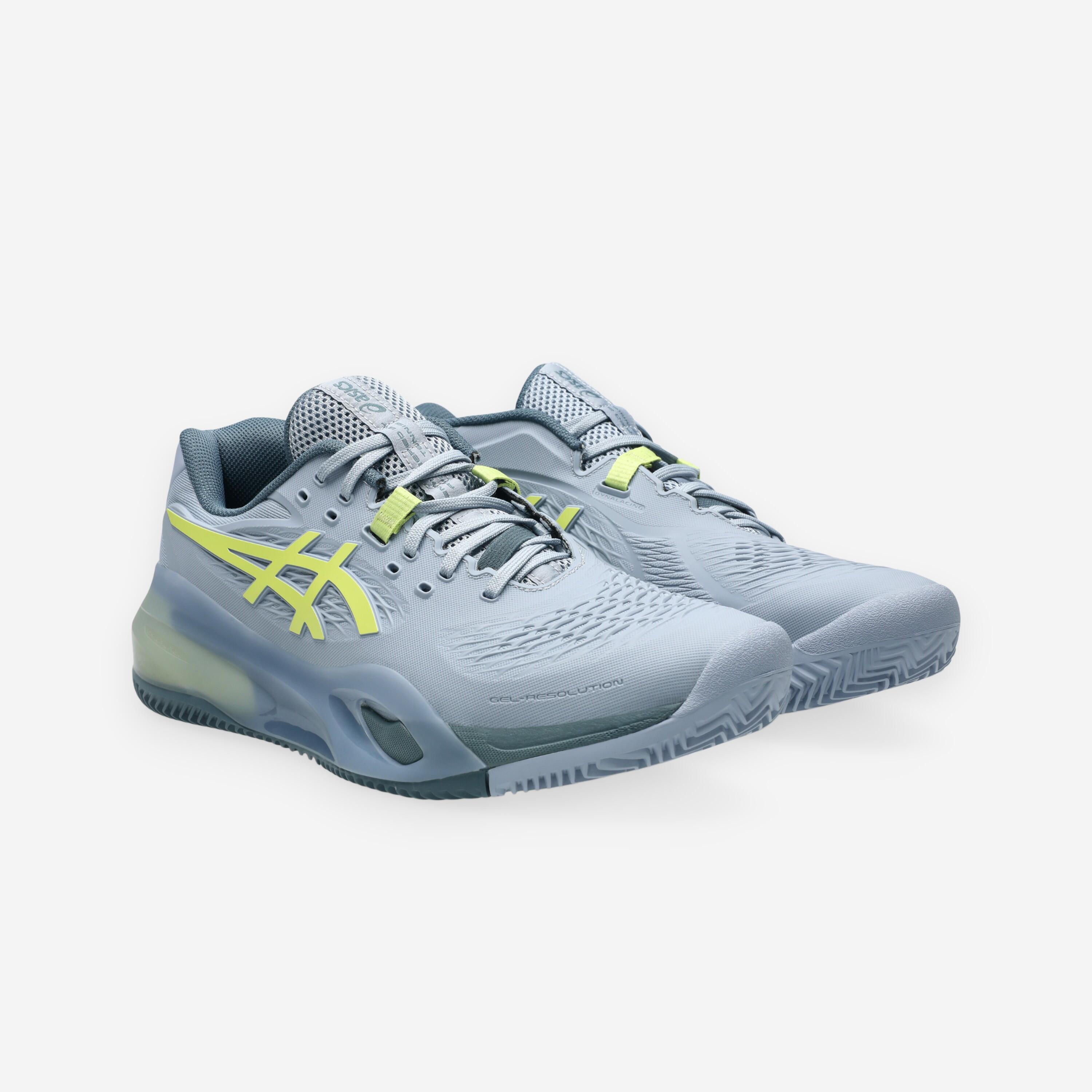 Herren Sandplatz Tennisschuh, Gel Resolution X Grau Gelb 2/8