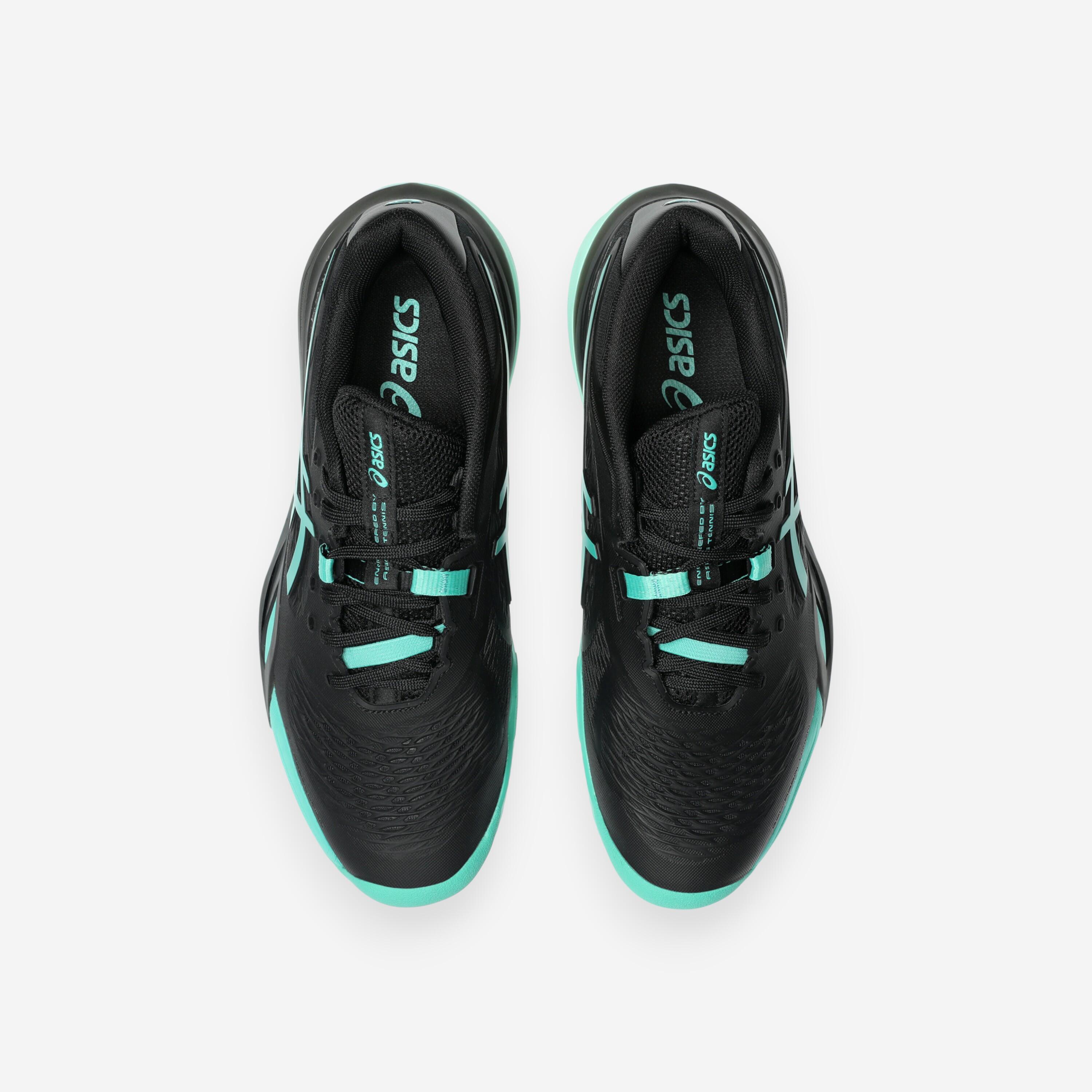 Chaussures de tennis terre battue homme, Gel Resolution X noir vert 3/8