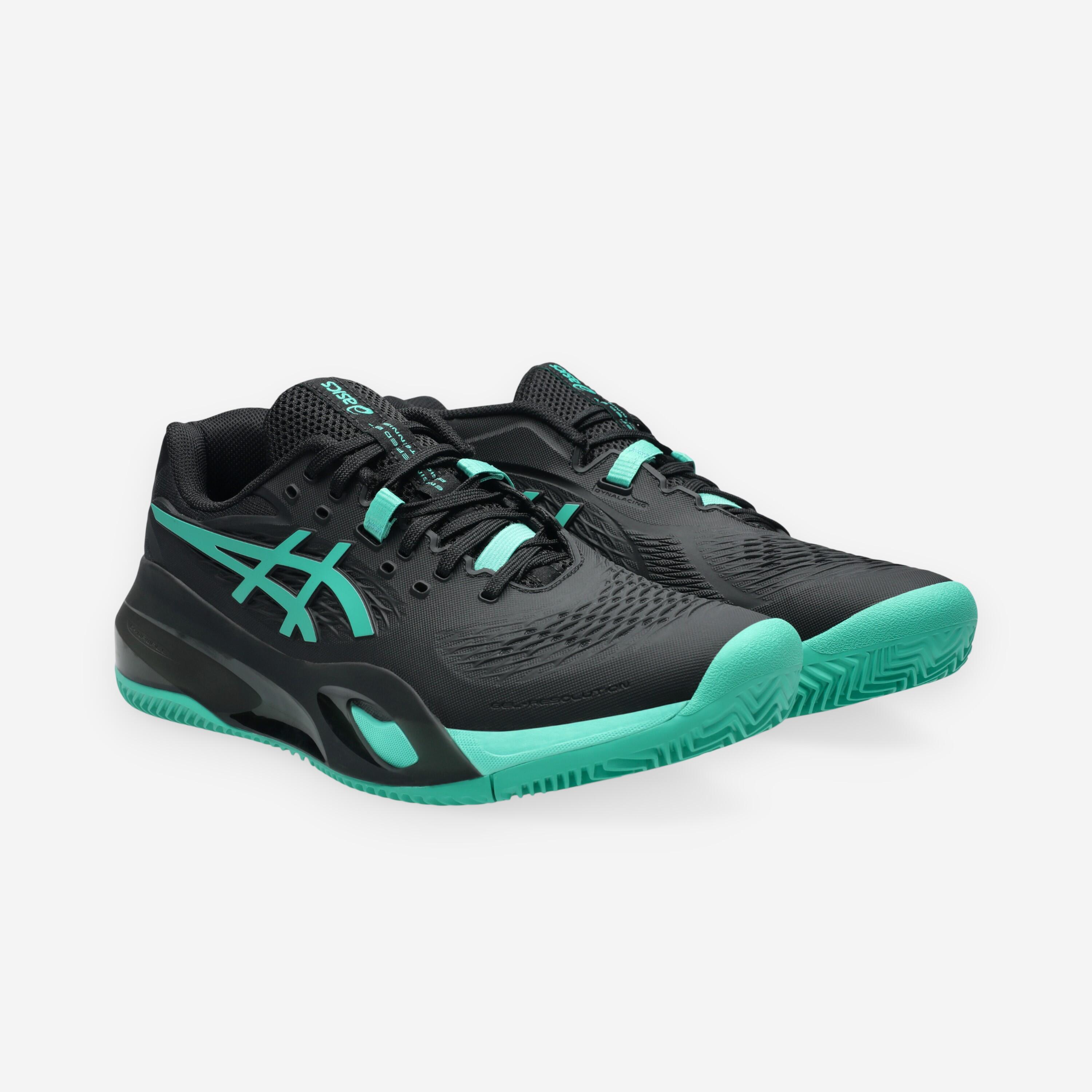 Chaussures de tennis terre battue homme, Gel Resolution X noir vert 2/8