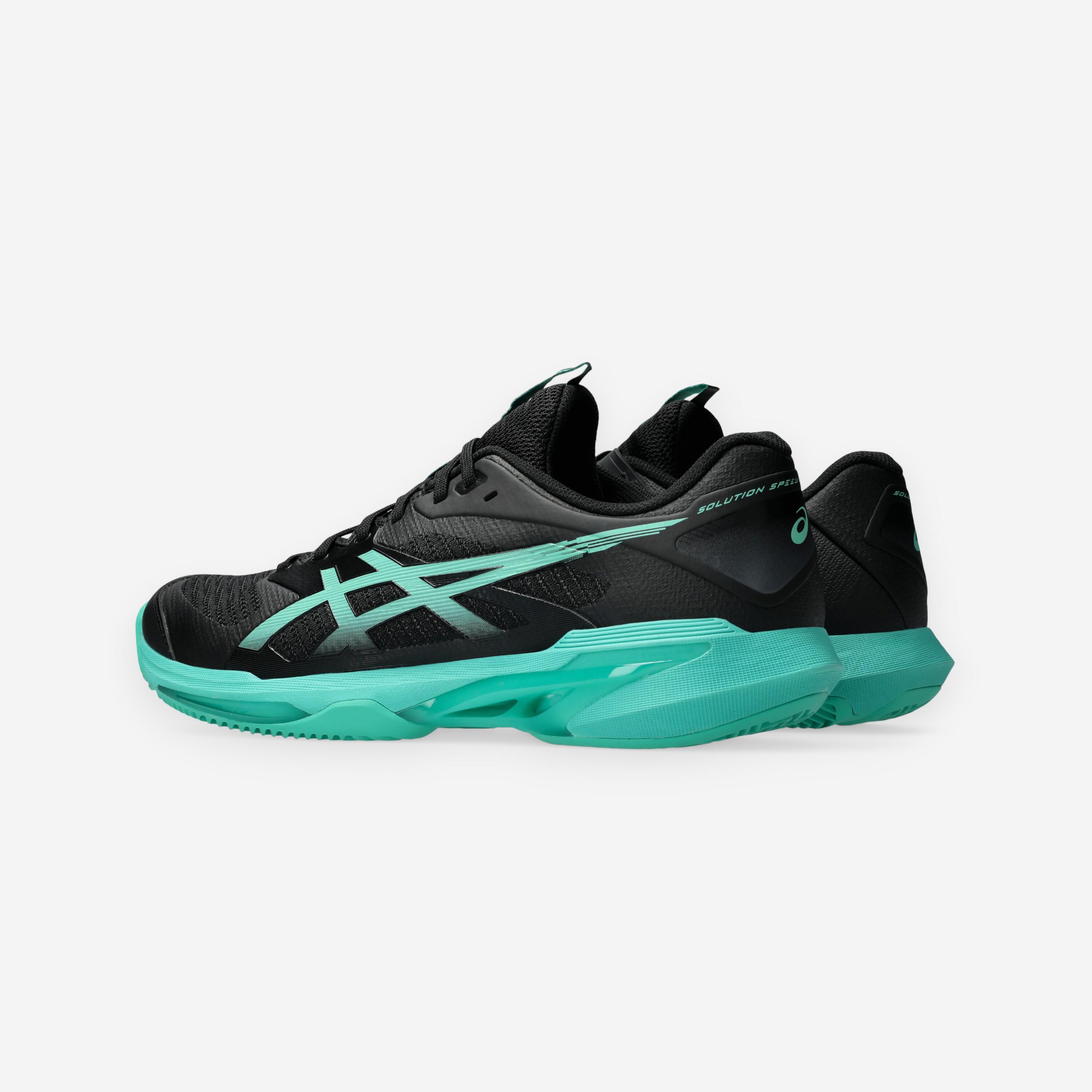 Chaussures de tennis terre battue homme, Solution Speed FF 4 noir vert 6/8