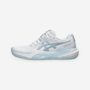 Zapatillas de tenis tierra batida mujer, Gel Challenger 15 blanco azul