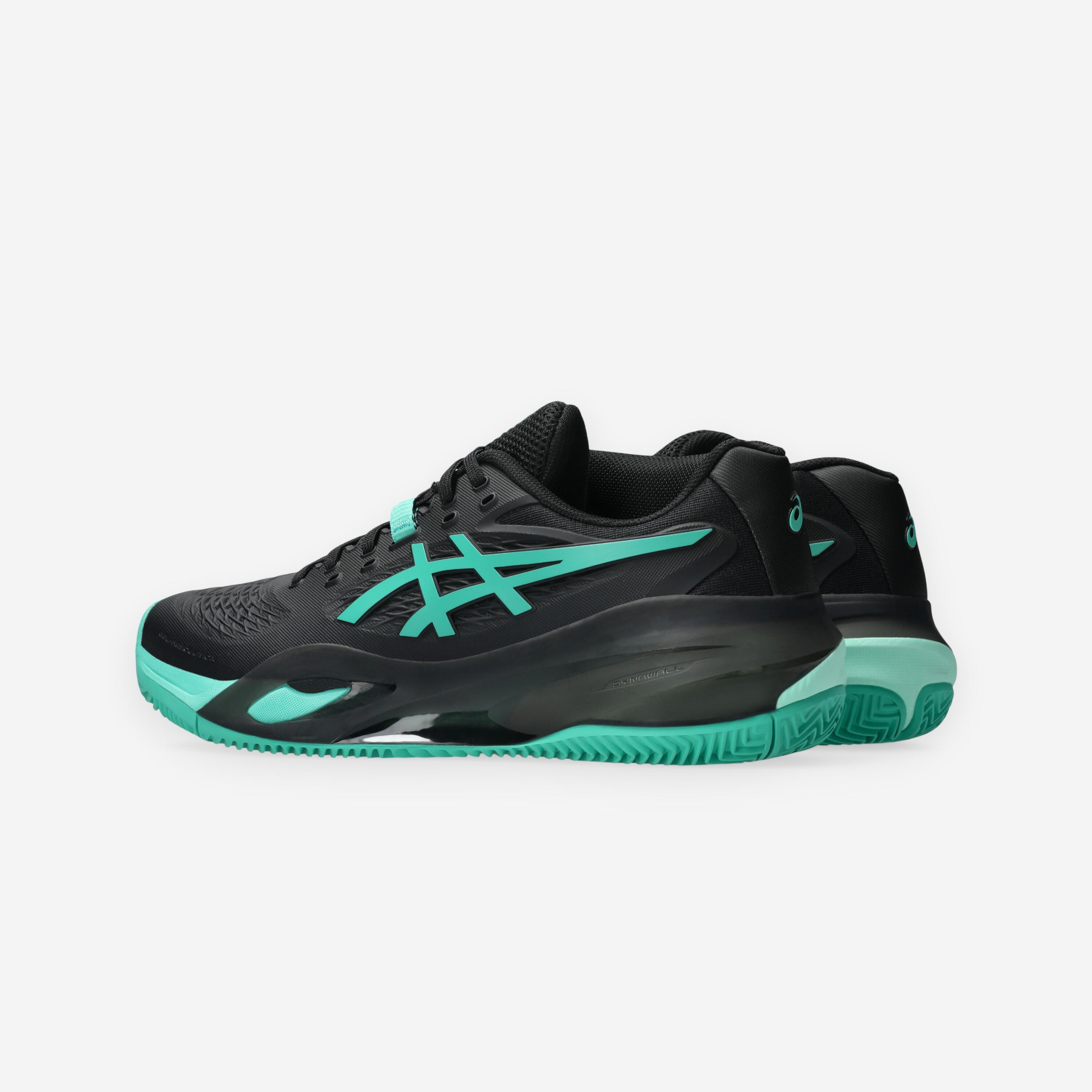 Chaussures de tennis terre battue homme, Gel Resolution X noir vert 6/8