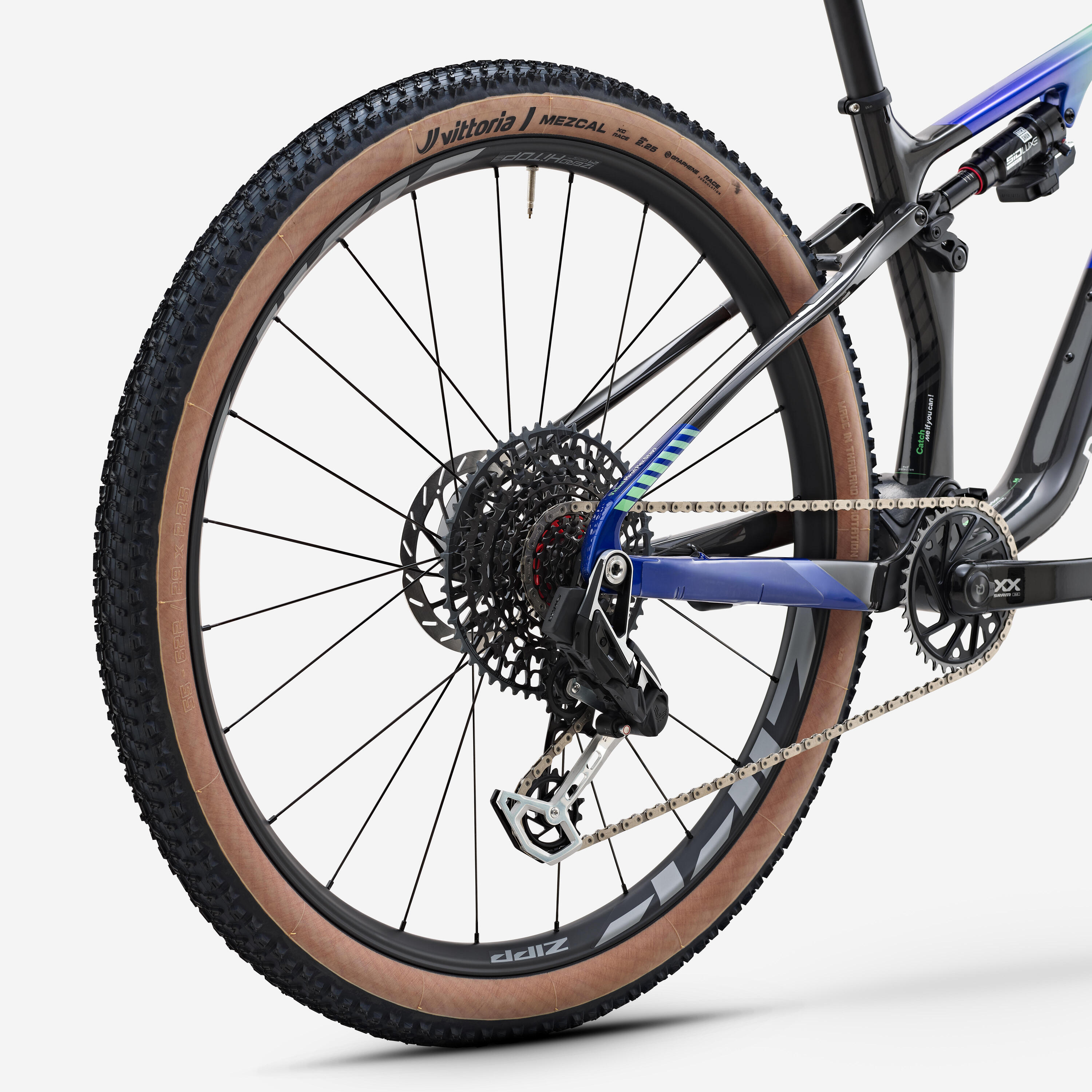 BTT Suspensão Integral XC 29" Quadro em Carbono RACE 940 S TEAM Azul/Verde 5/8
