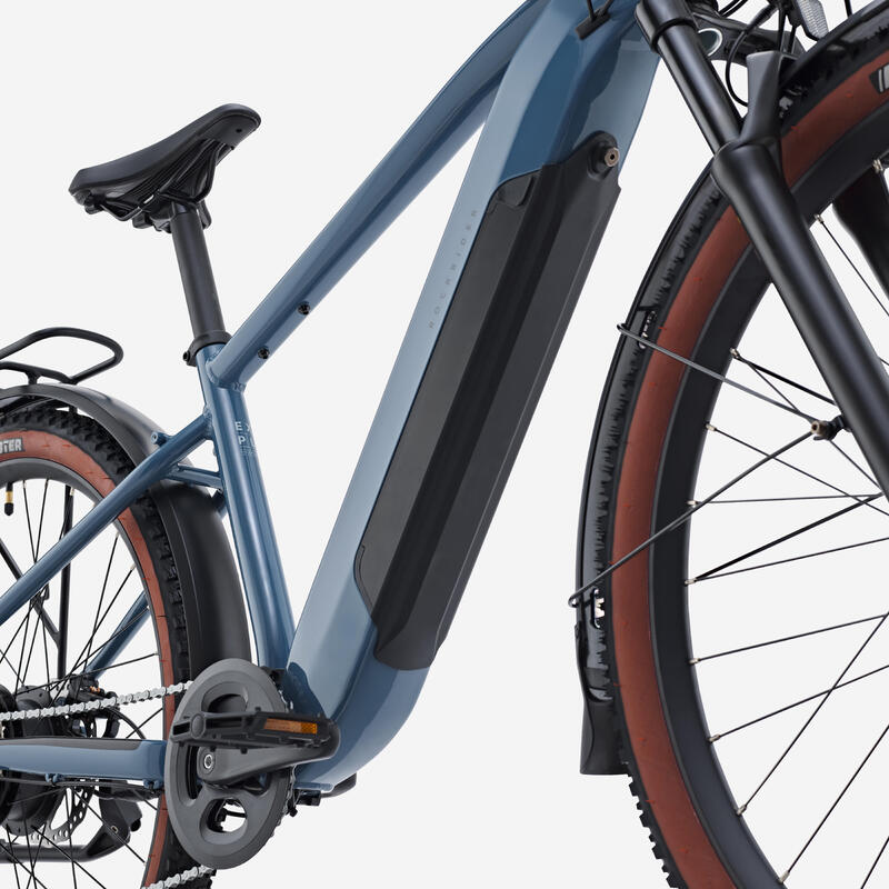 Bicicletă polivalentă electrică cadru înalt E-EXPL 100 LTD Albastru