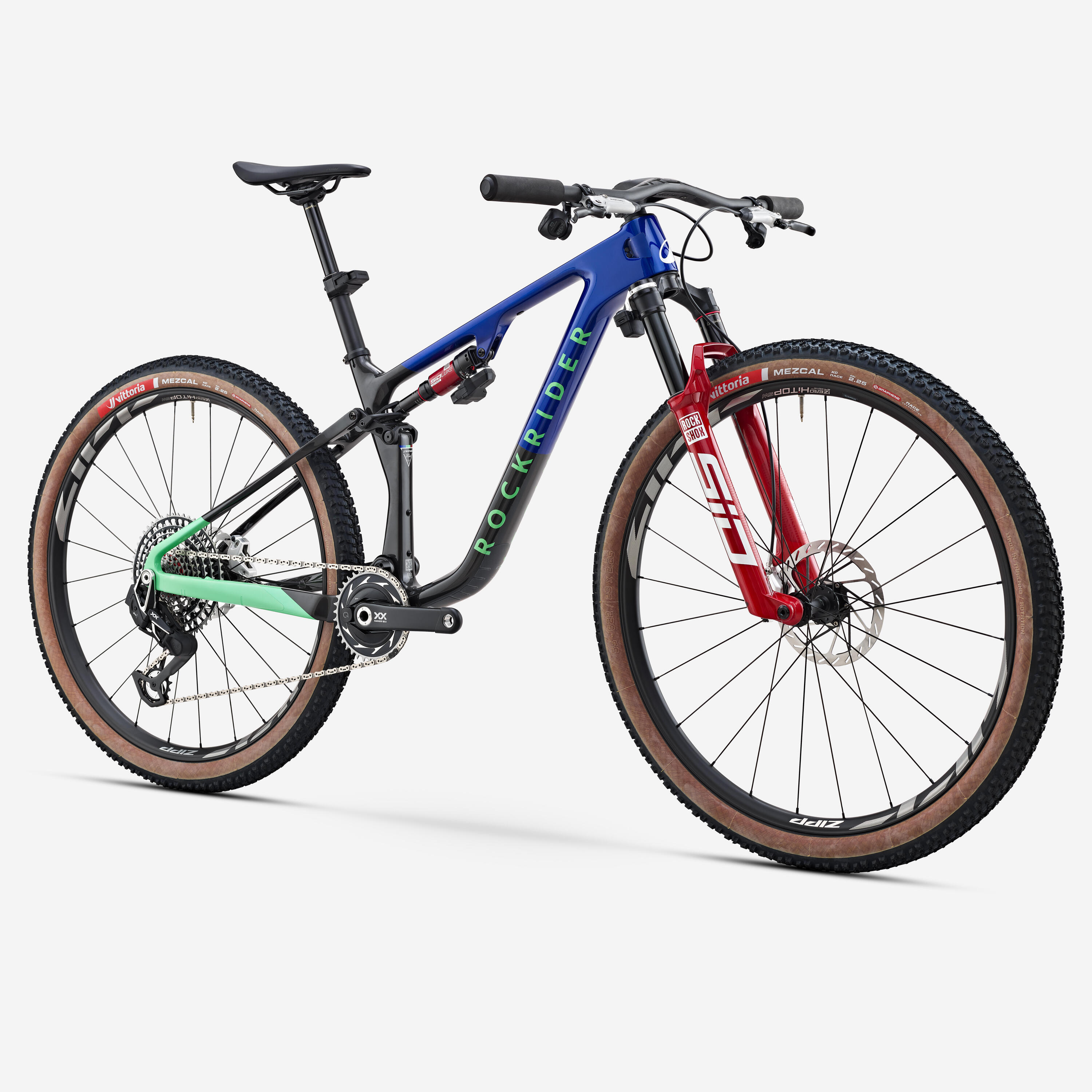 Vélo VTT tout-suspendu XC 29" cadre carbone, RACE 940 S PRO TEAM bleu vert rouge 2/8