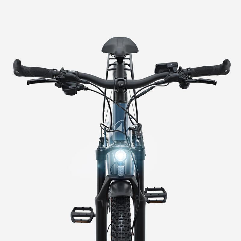 Bicicletă polivalentă electrică cadru înalt E-EXPL 100 LTD Albastru