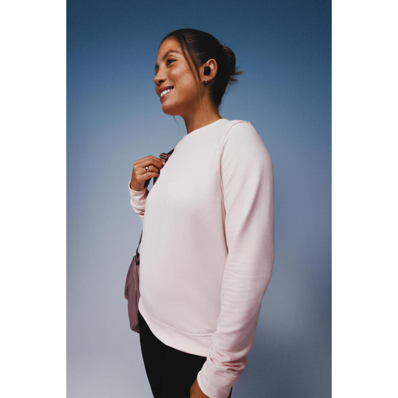 Kadın Sweatshirt - Yuvarlak Yaka - Aç��k Pembe