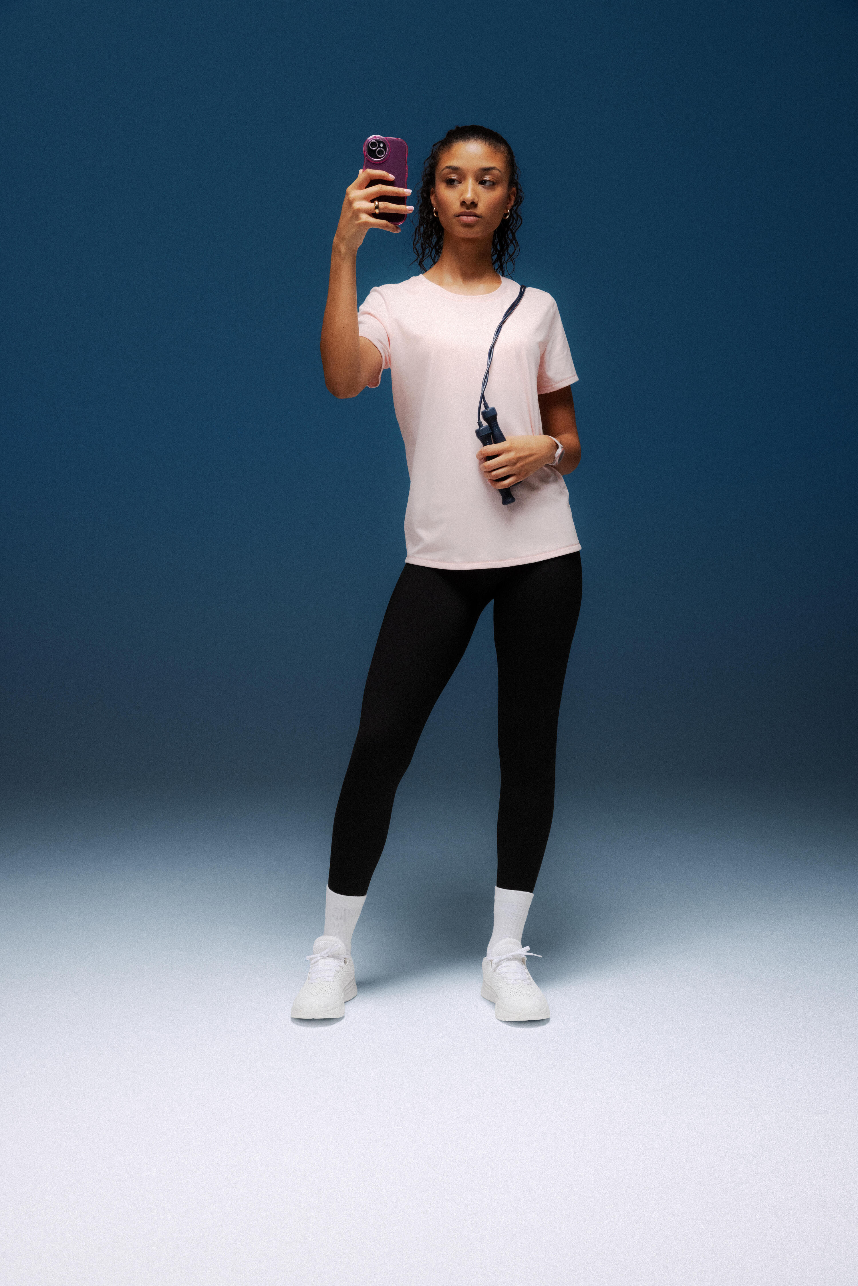 T-shirt d’entraînement à manches courtes femme, Coolmax 7/9