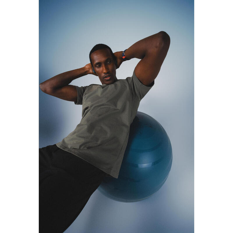 Tricou fitness guler rotund Verde Bărbați