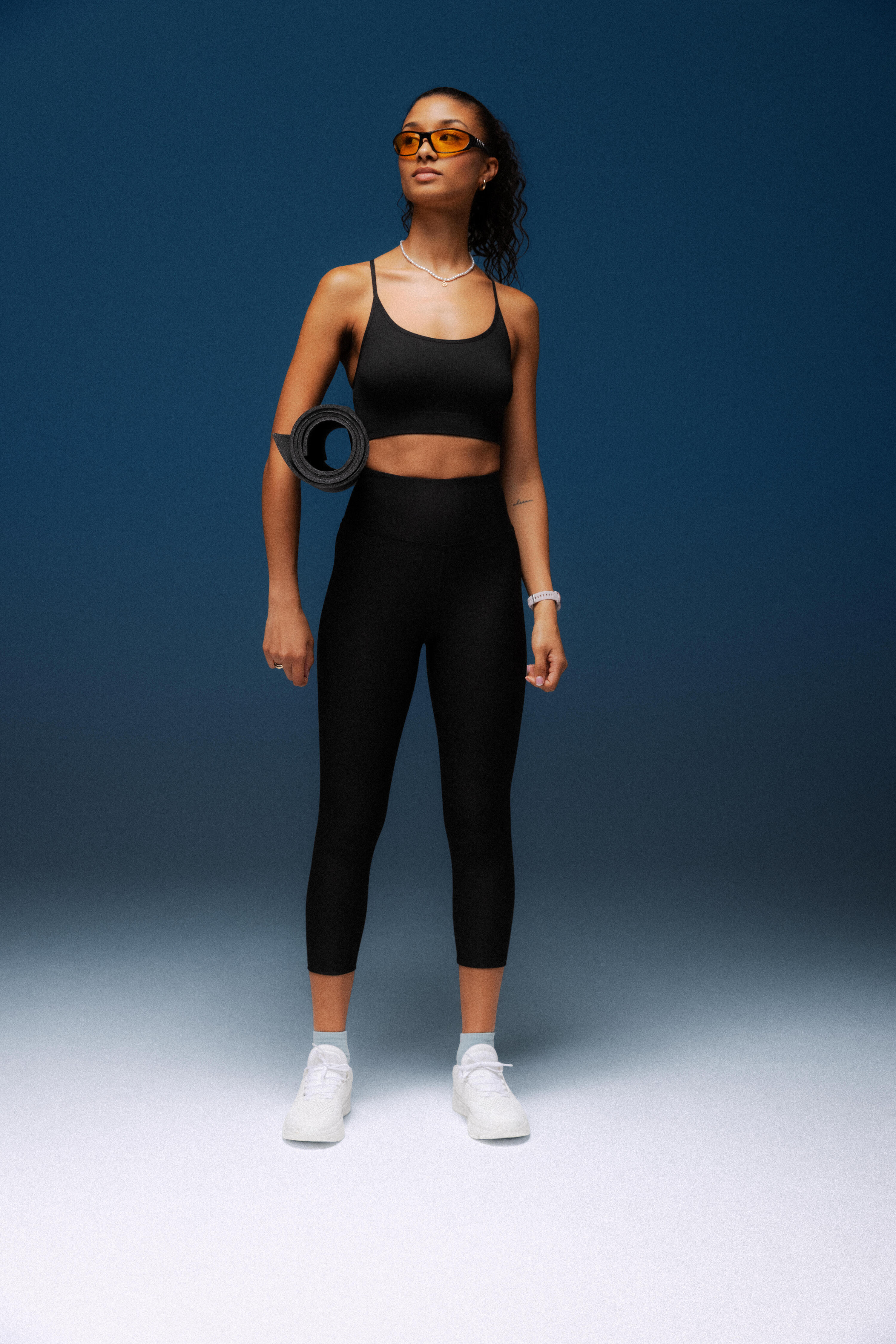 Fitnesslegging 7/8 voor dames zwart 6/8