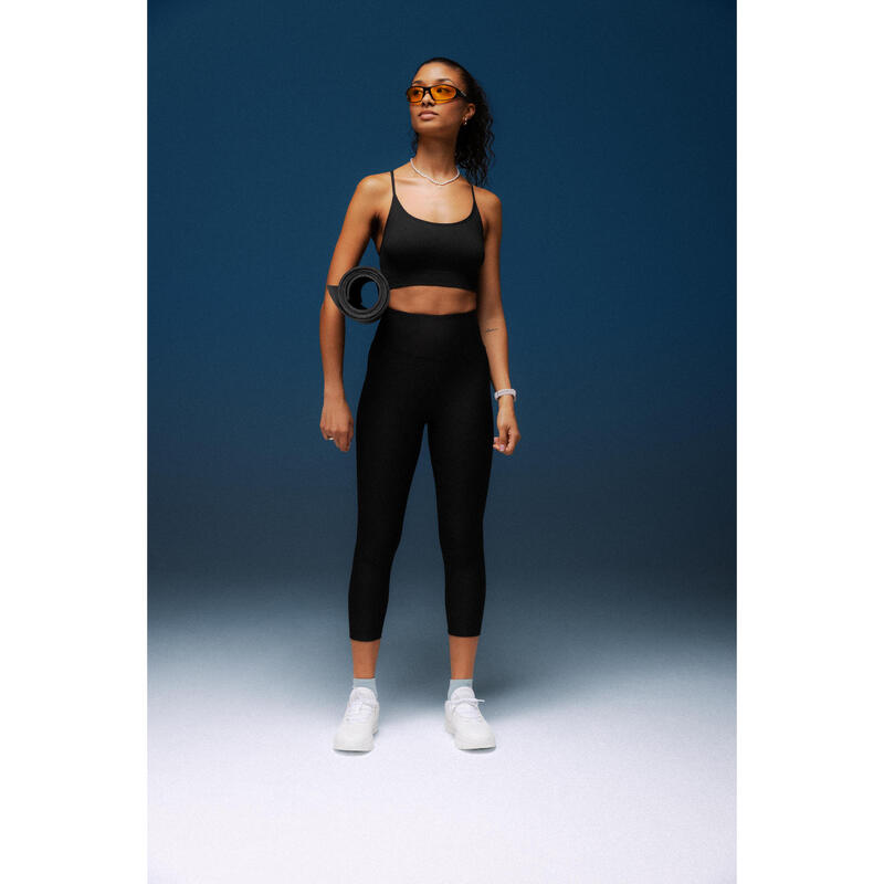 Kadın 7/8 Fitness Taytı - Füme Siyah