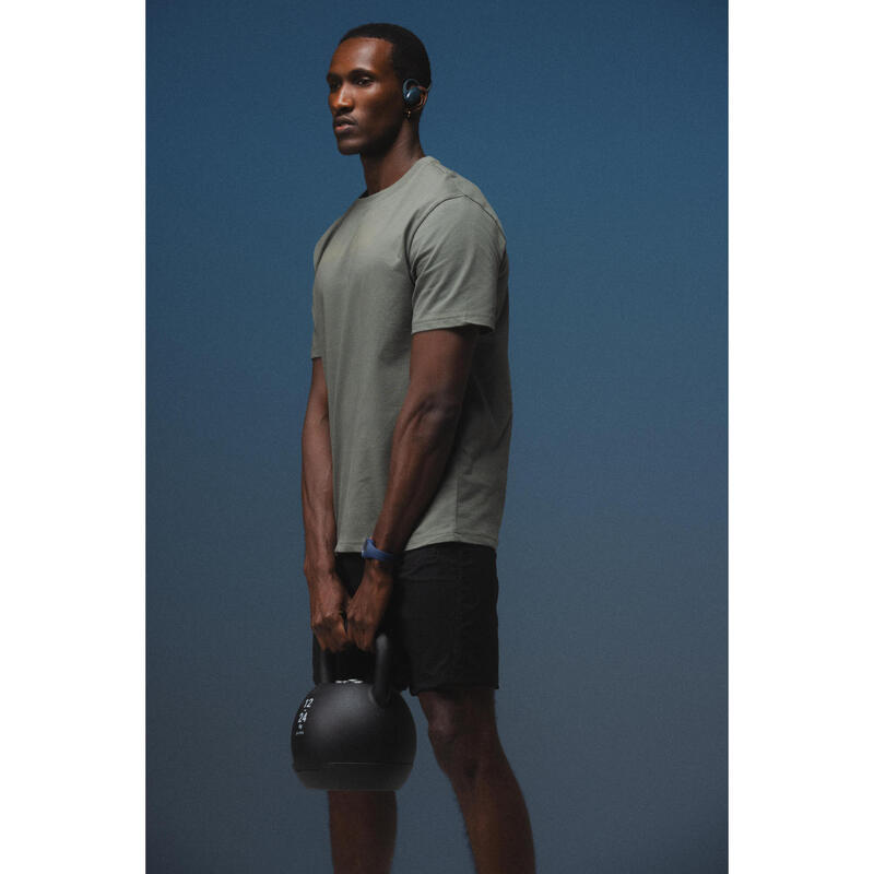 Tricou fitness guler rotund Verde Bărbați
