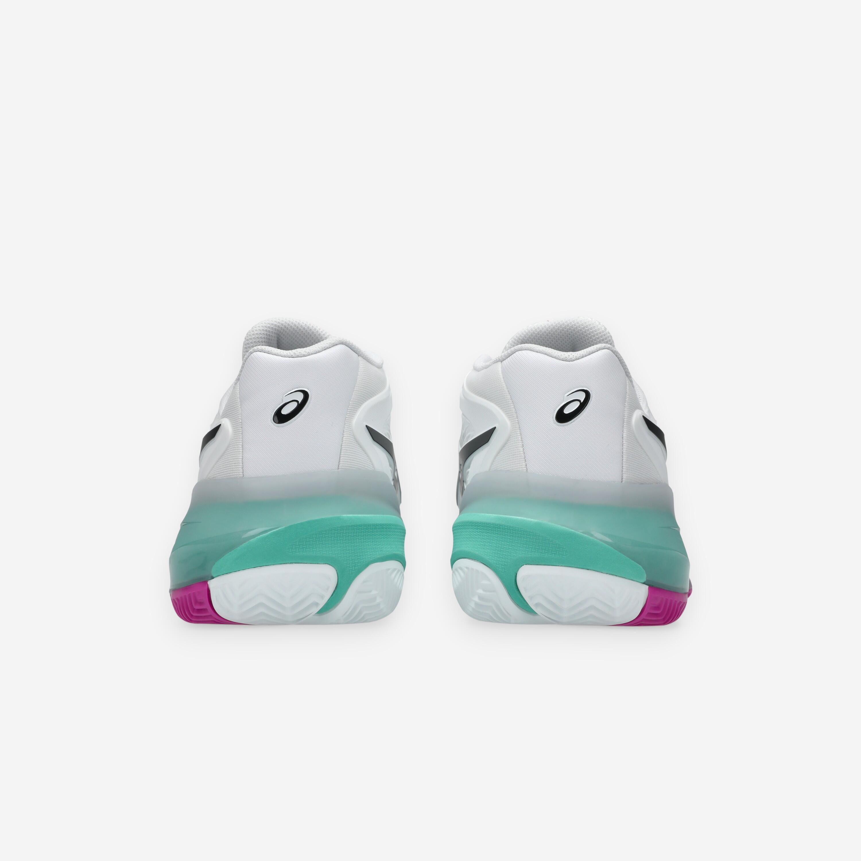 Chaussures de tennis terre battue homme, Gel Resolution X blanc noir rose 5/8