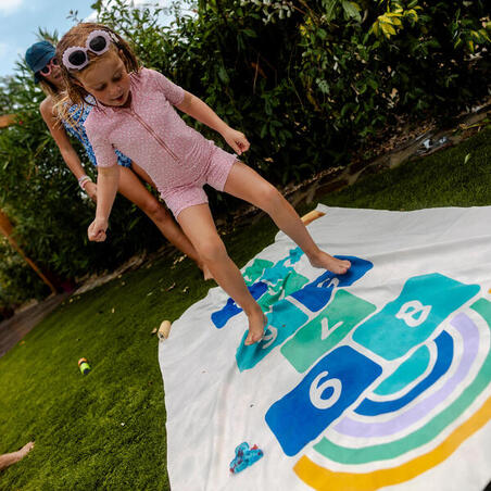 Рушник з мікрофібри розмір XL 110 × 175 см світло-синій з принтом