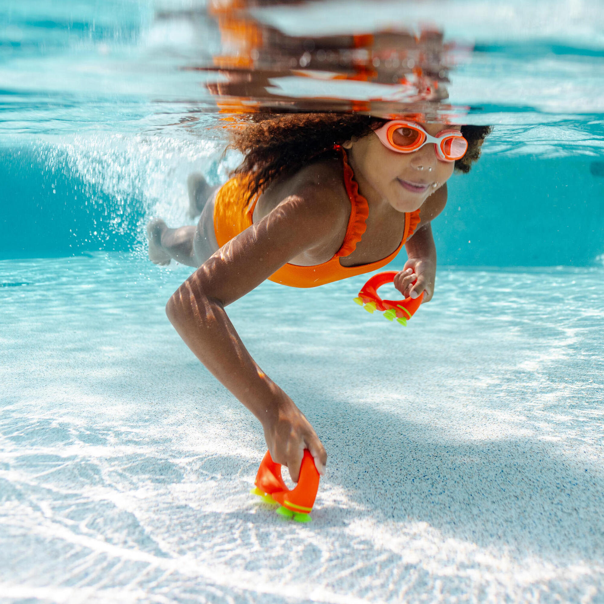 Lunettes de natation teintées rose enfant, Xbase 3/5