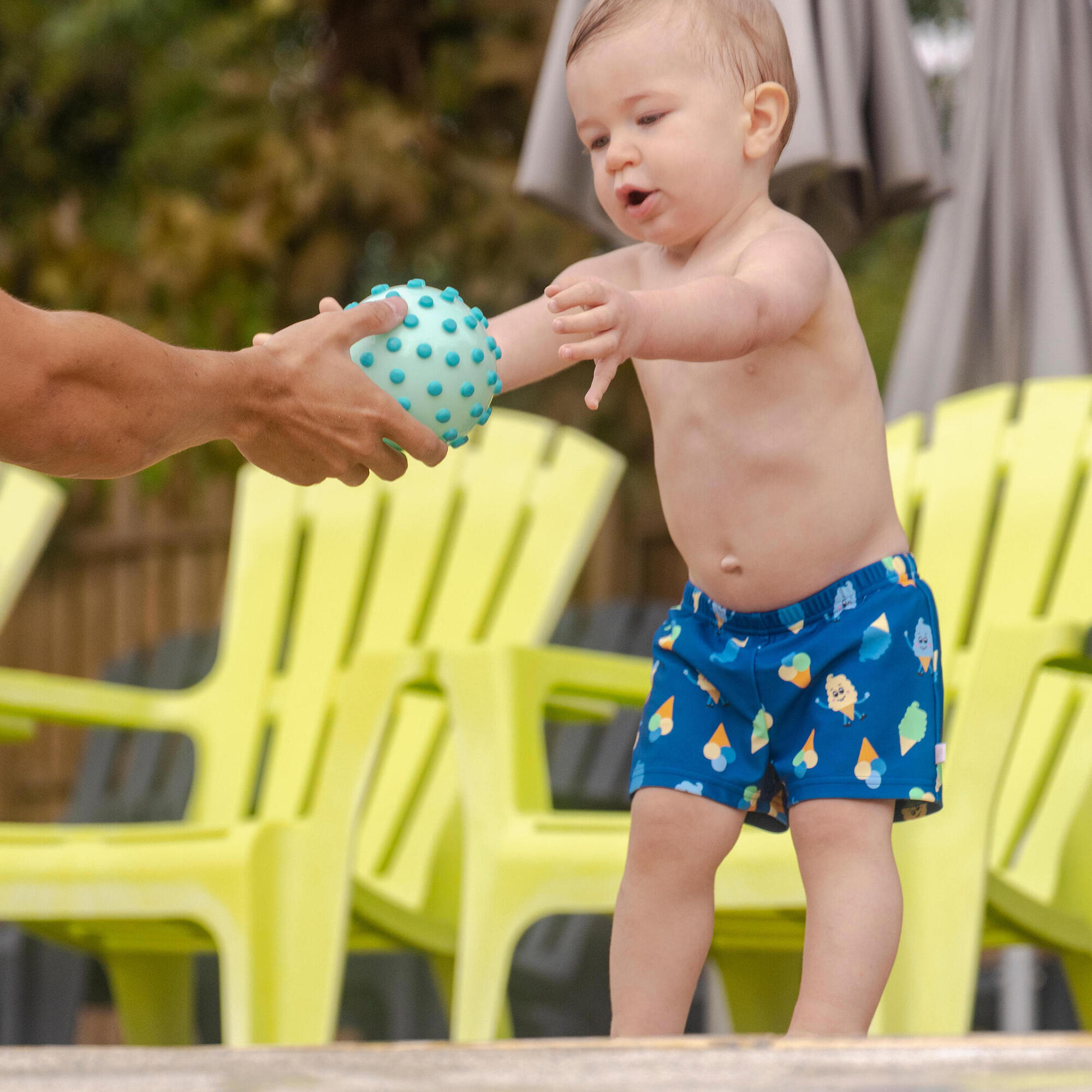 Bas de maillot de bain couche lavable bébé, glaces bleu 3/10