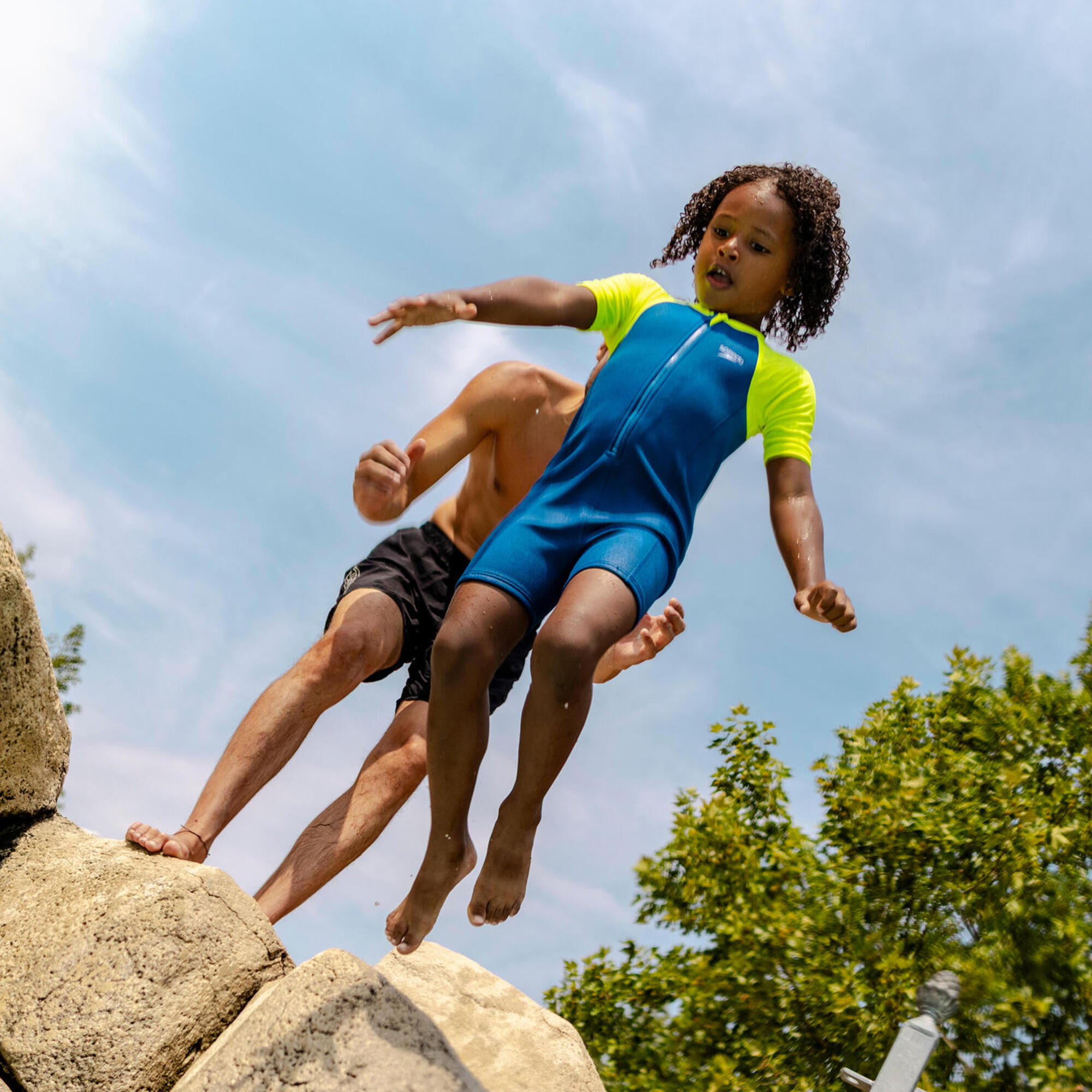Combinaison néoprène shorty Natation Enfant 2-5 ans - Speedo bleu jaune 3/8