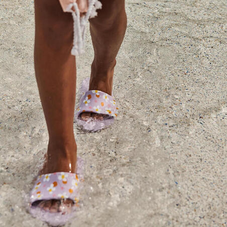 Шльопанці дитячі 500 для басейну неоново-фіолетові