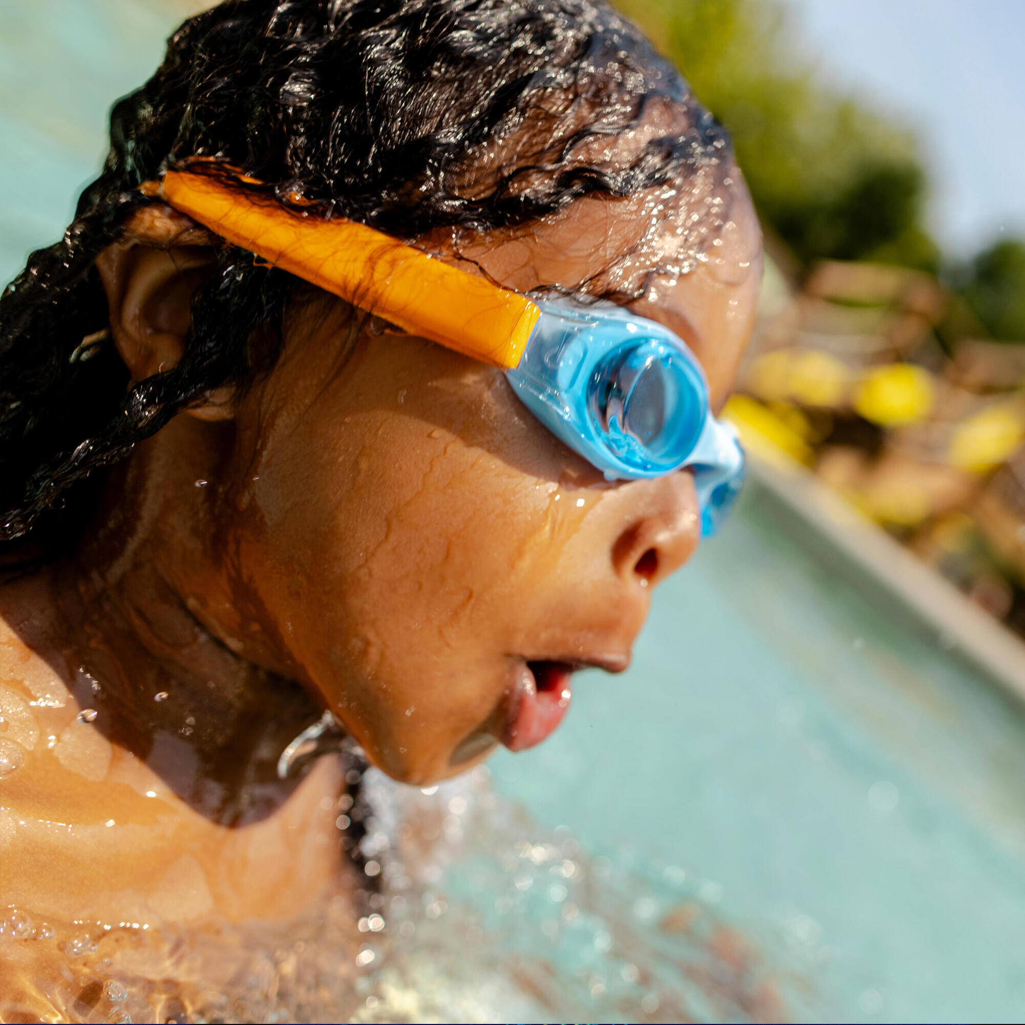 Lunettes de natation teintées bleu enfant, Kuwee 2/16