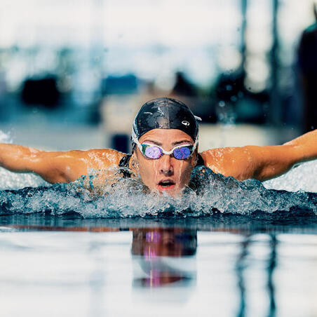 Окуляри Bfit для плавання з дзеркальними лінзами рожеві