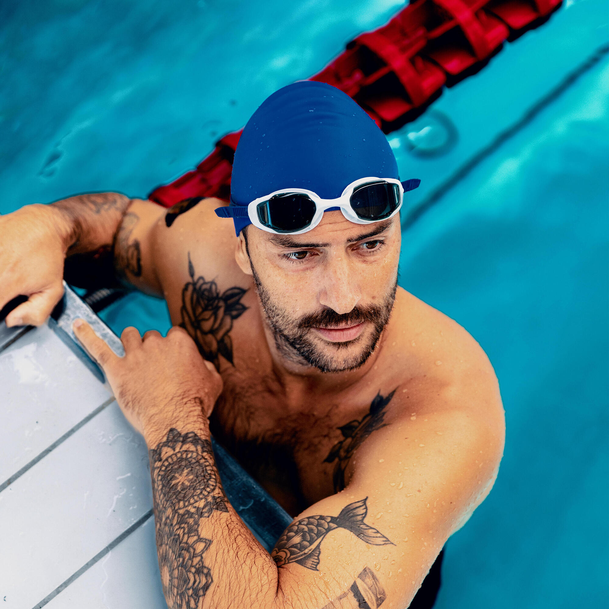 Casque de bain en silicone avec logo, 500 4/5