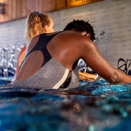 Купальник суцільний жіночий Sofi для аквафітнесу/аквабайкінгу чорний