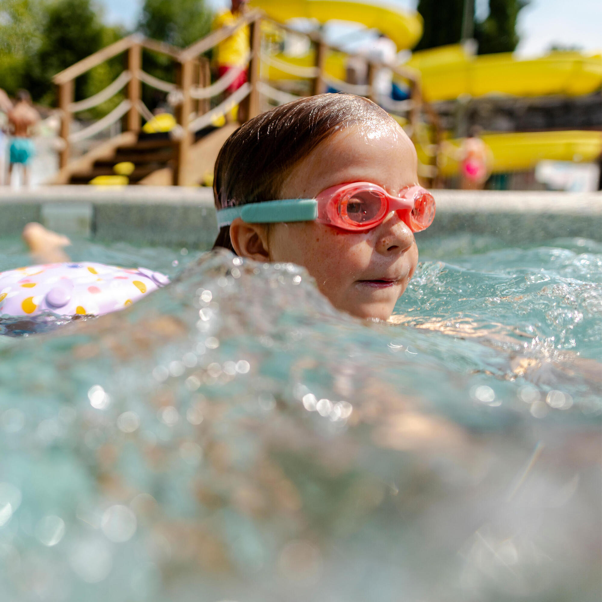 Lunettes de natation teintées rose enfant, Kuwee 2/14