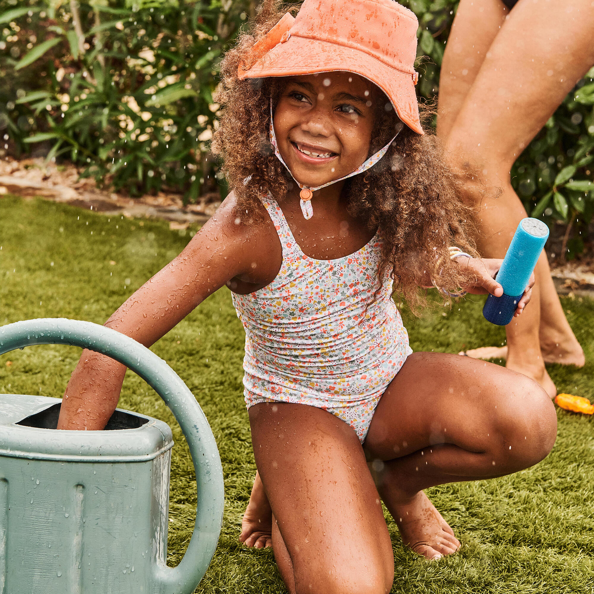 Girls' 1-piece swimsuit, Vega mimi coral | Decathlon