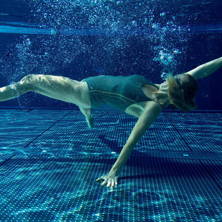 Купальник суцільний жіночий Lila для плавання зелений/золотий