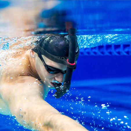 Трубка для плавання фронтальна розмір M/L чорна/червона