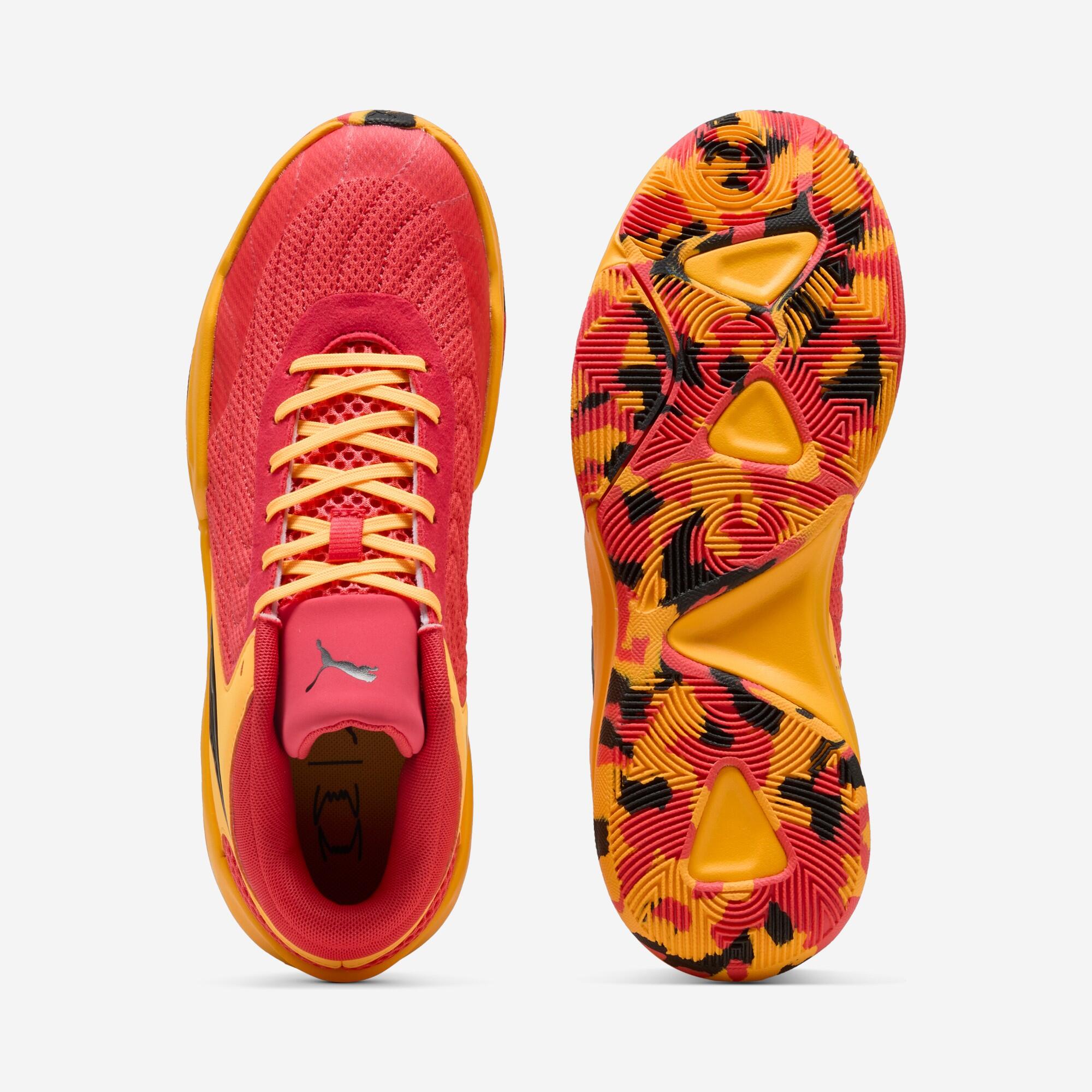 Basketballschuh für Erwachsene - Puma Court Pro rot und gelb 4/9